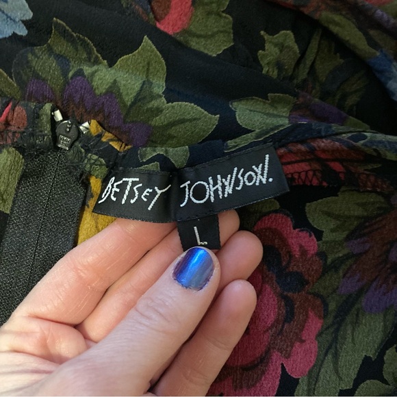 Vintage 90s Betsey Johnson floral print mini dress halter summer grunge colorful - Picture 6 of 6